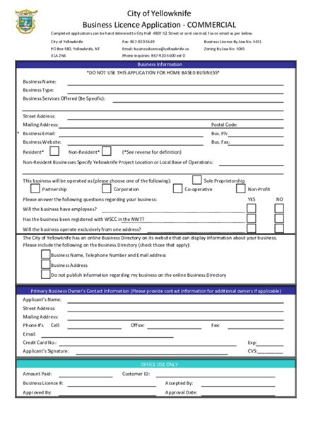 city of yellowknife business license.